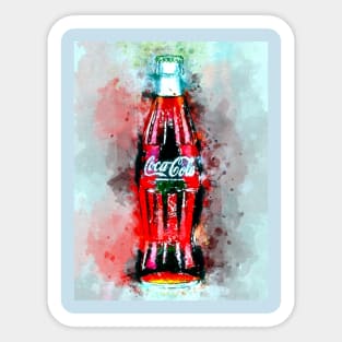 Watercolor Coke Bottle Sticker